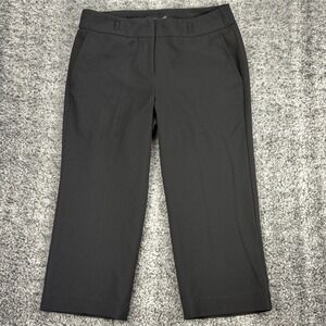 Larry Levine Women Sz 8 W31 L21 Black Cropped Trouser Stretch Dress Pants Career